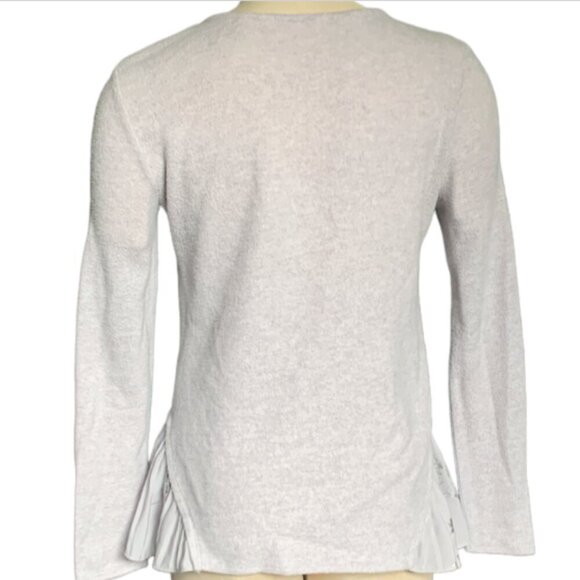 LC Lauren Conrad Pleated Peplum Sweater Top XS Gray 97H - Picture 5 of 9